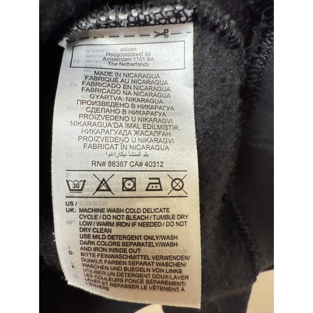 Adidas Youth Pullover Hoodie Black Hoodie Sweatshirt Size S Age 9-10 - Picture 9 of 10